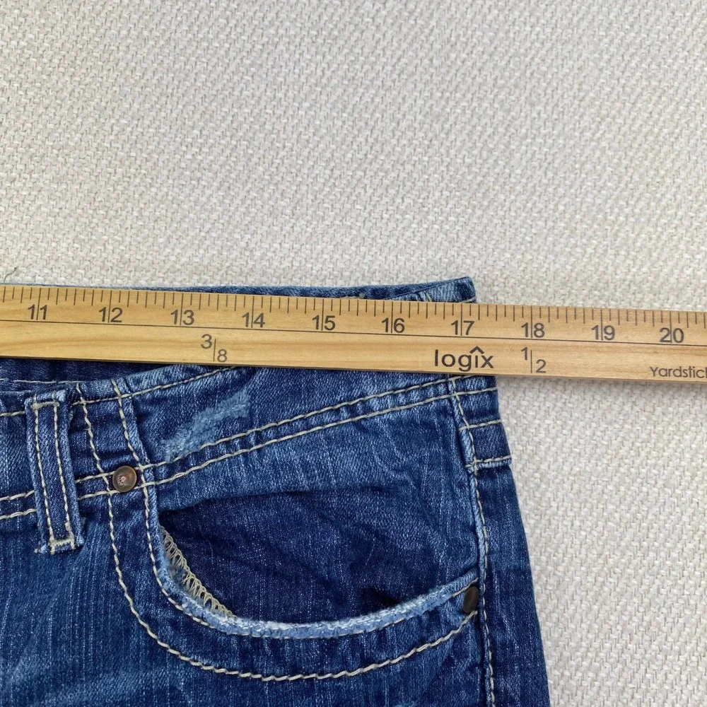 BKE Wendi Bootcut Jeans Womens 34x33.5 Blue Distressed Stretch Denim BKL4002L